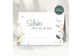 white & ivory Papierdekoration Platzkarte floral "schön, dass du da bist", 50 Stück, Tischkarten