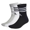 adidas Unisex Kinder 3-Stripes Cushioned Crew Socks 3 Pairs, Medium Grey Heather/White/Black/White, 4-5 Years