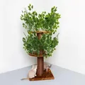 RHRQuality Kratzbaum für große Katzen – Natural Leaves – Mit extra dicken 15 cm Sisalstämmen – Braun - Braun