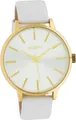Oozoo Leder Damen Uhr C10611 Analog Quarzuhr Armband weiß Timepieces D2UOC10611