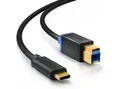 deleyCON deleyCON 3m USB C Kabel Datenkabel USB 3.0 USB-B zu USB-C Computer Tintenstrahldrucker