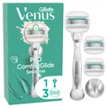 Gillette Venus Pro Comfortglide Sensitive Rasierer+3 Klingen+Duschhänger Damenrasierer