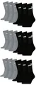 PUMA Unisex Crew Tennissocken Sportsocken Socken für Damen Herren 18 Paar, Farbe:666 - black/grey, Socken & Strümpfe:39-42