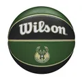 Wilson Basketball NBA Team Tribute, Milwaukee Bucks, Outdoor, Gummi, Größe: 7