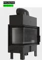 Kamineinsatz aus Stahl KRATKI FLOKI S links 8 kW Ø 160 schwarz Verkleidung
