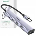 UGREEN 5in1 USB-A auf 3x USB 3.0 + RJ45 + USB-C Adapter CM475 (grau)