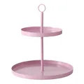 BOLTZE Etagere Samina (Farbe Hellrosa, aus Metall, 2-stöckig, Höhe 34 cm, Ø 30 cm, Deko, Minimalistisches Design, Etagenständer für Obst, Desserts, Snacks, Servierplatte) 2061233