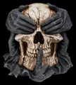 Totenkopf Figur - Nichts Böses by Spiral - Gothic Halloween Skull Deko  13 cm