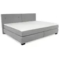 Boxspringbett Family 240 x 200 cm Stoff Grau Hellgrau