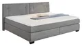 Boxspringbett Doppelbett Hellgrau Mikrofaser TTFK-Matratze Topper 240 x 200 cm