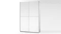 Schwebetürenschrank Fast weiß Garderobenschrank 125 cm