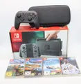 Nintendo Switch -32GB -HAC-001 -Spielekonsole -Grau + 4 Spiele &Pro Cont.&Tasche