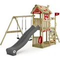 Wickey Spielturm FarmFlyer Klettergerüst mit Rutsche Rot