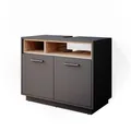 Vicco Waschbeckenunterschrank Beatrice, Anthrazit, 80 x 64 cm, mit Siphonaussparung und offenen Ablageflächen