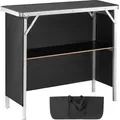VEVOR Tragbare Messetheke Messetresen, 975 x 385 x 870 mm Messestand Ausstellungs-Thekenständer, Faltbarer Promotion-Bartisch Promotiontheke, Reze... - Schwarz
