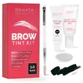 RB RENATA BEAUTY Augenbrauenfarbe Set – Brow Färbeset inkl. Entwickler & Stylingbürste – Augenbrauen Färbeset – Eyebrow Dye Kit mit bis zu 4 Wochen Halt – Brow Tint für Natürlichen Look [Schwarz]