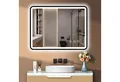PESENXAN Badspiegel mit Beleuchtung 80 x 60 cm, LED Badezimmerspiegel, Dimmbar (1-St), Antibeschlag & IP44 Wasserdicht, Speicherfunktion