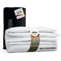 BEFA NATUR Daunenbettdecke Premium-Sommerdecke, Bettdecken für Sommer - kuschelig & leicht, Füllung: 90% Daunen, 10% Federn, Bezug: Baumwolle, Made in Germany - hochwertige Daunendecke - Allergiker geeignet weiß 200 cm x 200 cm