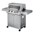 THOR Gasgrill "Virginia 4", (BxLxH): 144,5 x 56,5 x 117 cm - silberfarben
