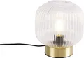 QAZQA - Art Deco Art-Deco-Tischleuchte I Tischlampe I Lampe I Leuchte Messing mit Glas - Karel I Wohnzimmer I Schlafzimmer - Rund - LED geeignet E27