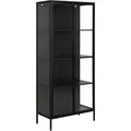 ebuy24 Newcastle Vitrinenschrank H180 mit 2 Glastüren Schwarz