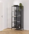 ACTONA GROUP Glasvitrine in schwarz, Stahl - 80x180x40cm (BxHxT)
