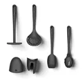 Hoffmann Küchenhelfer-Set, Anthrazit, Silikon-Edelstahlkern, Spülmaschinenfest, Hitzebeständig, Antihaft, Küchenutensilien-Set, Vorteilsset (6-teilig)
