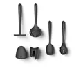 Hoffmann Germany Kochbesteck-Set 6-tlg. Erweiterungsset Stampfer Pastalöffel Silikon (Set, 6-tlg., 6-tlg.: Pastalöffel, Schaumlöffel, Stampfer, Soßenlöffel, Fingerschutz), Soßenlöffel, Schaumlöffel, Fingerschutz, spülmaschinengeeignet
