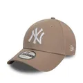 New era New York Yankees MLB League Essential Hellbraun Weiß Verstellbare 9Forty Cap - One-Size