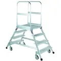 ILLER-LEITER Podestleiter fahrbar beidseit.2x7 Alu-St. 46397