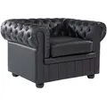 Beliani - Sessel Schwarz Echtleder Chesterfield Stil Wohnzimmer Salon
