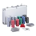 Pokerkoffer Poker Set abschließbar 5 Würfel Poker Spielset Pokerchips Set