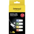 Intenso USB-Stick 5er Pack Basic Line 5 x 64 GB USB-Stick 64 GB Gelb, Grün, Blau, Orange, Schwarz 3503595 USB-A (USB 2.0)