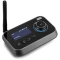 August MR280 Bluetooth 5.0 Audio Sender Empfänger 2 in 1 für TV PC Kopfhörer HiFi Lautsprecher Adapter mit Bypass Low Latency Multipoint Lautstärkeregelung Optical RCA 3.5 Aux USB-C für 2 Geräte