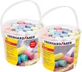 Eberhard Faber 526512 + 526520 - Straßenmalkreiden in 6 leuchtenden Farben und 8 Glitzer-Farben, 2 Eimer mit je 20 Kreiden, für bunten Malspaß auf Asphalt, Straßen und Gehwegen