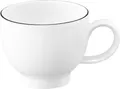 Espressoobertasse - 90 ml - Weiß - mit schwarzem Rand - Porzellan - ohne Untertasse