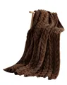 Wohndecke Kuscheldecke "Mocca" in braun, Stickmuster, 127x152 cm, Sofadecke, Dekoleidenschaft, Couchdecke, Sofa Überwurf Decke, Geschenk für Männer & Frauen