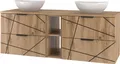 Doppelwaschtisch 140.6cm Teren mit 4 Schubladen, Holzoptik