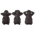 Atmosphera - Set aus 3 Statuetten "Weise Affen" - Kunstharz - schwarz H 23 cm - Schwarz