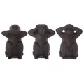 Atmosphera  Set aus 3 Statuetten "Weise Affen"  Kunstharz  schwarz H 23 cm  S...
