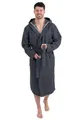 Unisex Damen Herren Bademantel Soft Piquee wewofashion by Otto Werner Anthrazit 3757 Gr. L