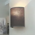 Wandleuchte Grau Stoff Schirm E27 indirektes Licht Up Down Wandlampe innen Schlafzimmer Wohnzimmer Flur