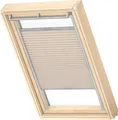 VELUX Original Dachfenster Plissee für S08, Hellbeige, mit grauer Führungsschiene