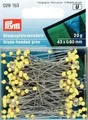 Glaskopfstecknadeln Stecknadeln  Glaskopf bügelfest 20 g gelb 0,60 x 43 mm