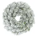 Künstlicher Tannenkranz halbgebunden mit Kunstschnee - 30 cm - Hochwertiger Adventskranz mit naturgetreuen Tannenspitzen - Weihnachtskranz Türkranz Tischkranz Deko für Weihnachten Advent