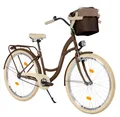 Milord Komfort Fahrrad Mit Korb Damenfahrrad, 28 Zoll, Braun, 1 Gang