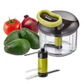 Tefal K13204 Ingenio 5-Sekunden-Zerkleinerer ohne Strom, Fassungsvermögen: 900ml, Multizerkleinerer, Universalzerkleinerer für Gemüse, Obst, Nüsse, Knoblauch, Babynahrung, Schwarz/Grün/Transparent