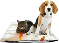 Fellou Heizdecke Katze 60 x 40 cm - Selbstheizende Decke Katze - Waschbar, Knisterfrei & rutschfest - Wärmedecke Hund - Heizmatte Haustier - Kuschelig weiche Wärmematte ohne Strom in beige