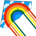 Rainbow Delta Kites Adults-Beginner Kite for Kids Easy Flyer - Kit Line and Swivel Included- Good for Outdoor Games and Summer The Beach Toys for Kids
