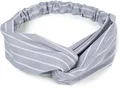 styleBREAKER Damen Haarband mit Streifen Muster, Twist Knoten und Gummizug, Stirnband, Headband, Pinup, Rockabilly 04026038, Farbe:Hellgrau